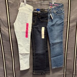 Girls Jeans Lot - Light Blue, Dark Black, Blue. The Children’s Place, Cat & Jack